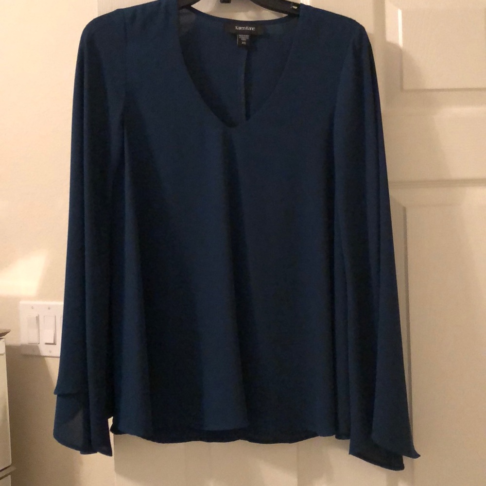 Karen Kane teal blouse size XS